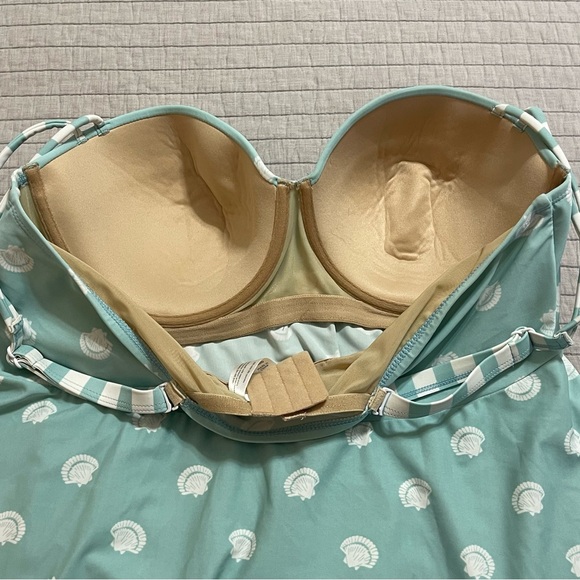 Swim by Cacique Seashell High Low Tankini  Lightly Lined Bandeau 40D - Picture 8 of 9